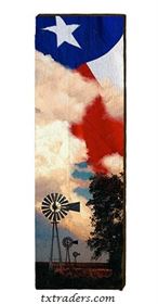 Windmills with the Texas Flag Barnwood Art